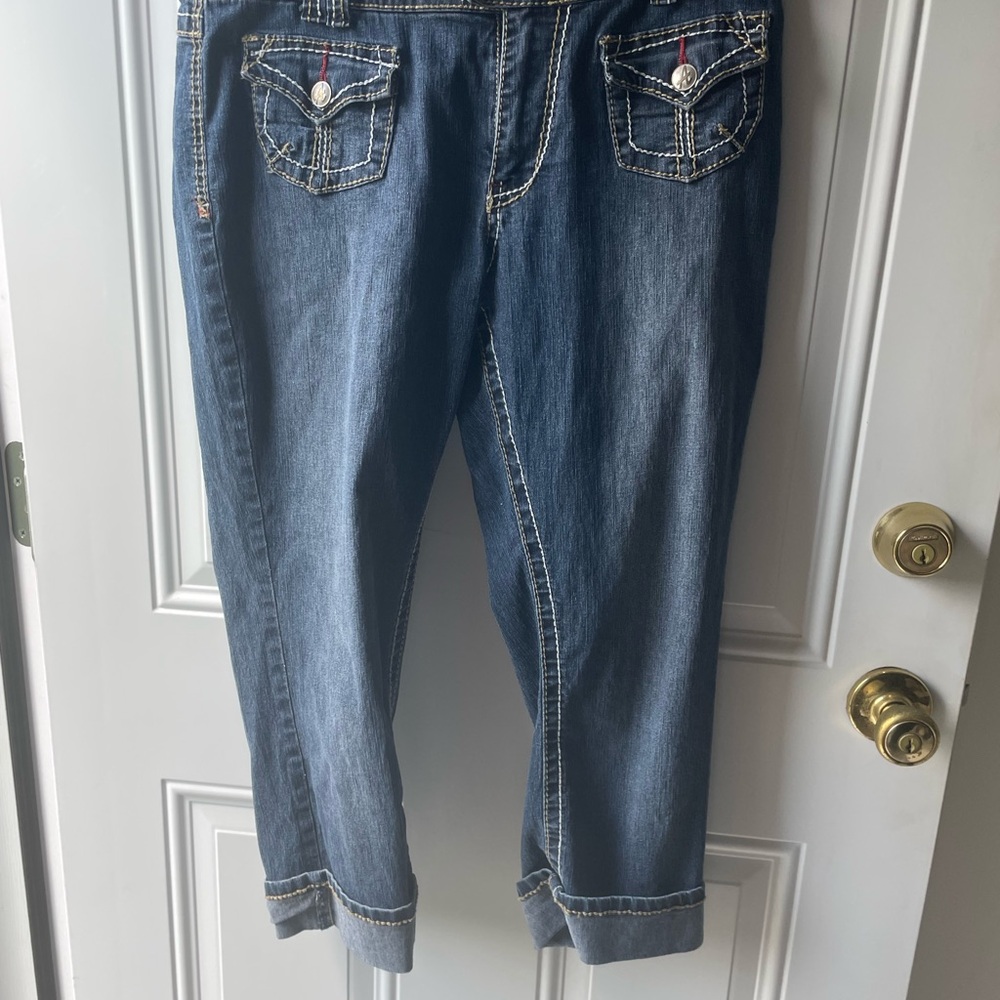 Angels Dark Blue Cropped Jeans